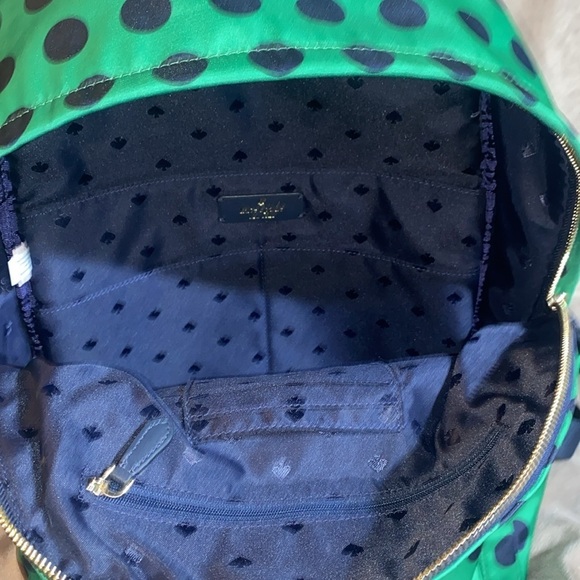 ♠️ Kate Spade Chelsea Teal and Navy Polka Dot Backpack main image 13